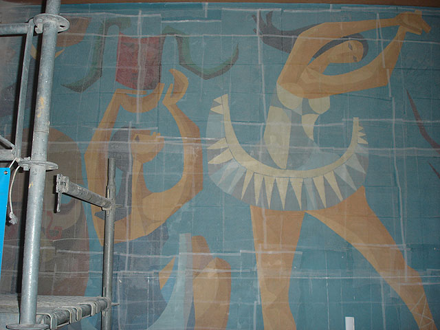 Comienza la complicada recuperación para el traslado del monumental mural de Párraga que se conserva en el Ateneo de Algezares - 1, Foto 1