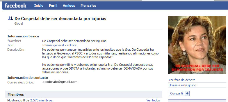 Sigue creciendo el grupo que pide la dimisión de Cospedal en Facebook creado por murcianos - 1, Foto 1
