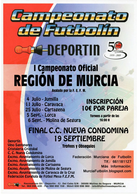 La cuarta ronda del I Campeonato de Futbolín se disputará  el próximo sábado en la Feria de la Virgen de las Huertas - 1, Foto 1