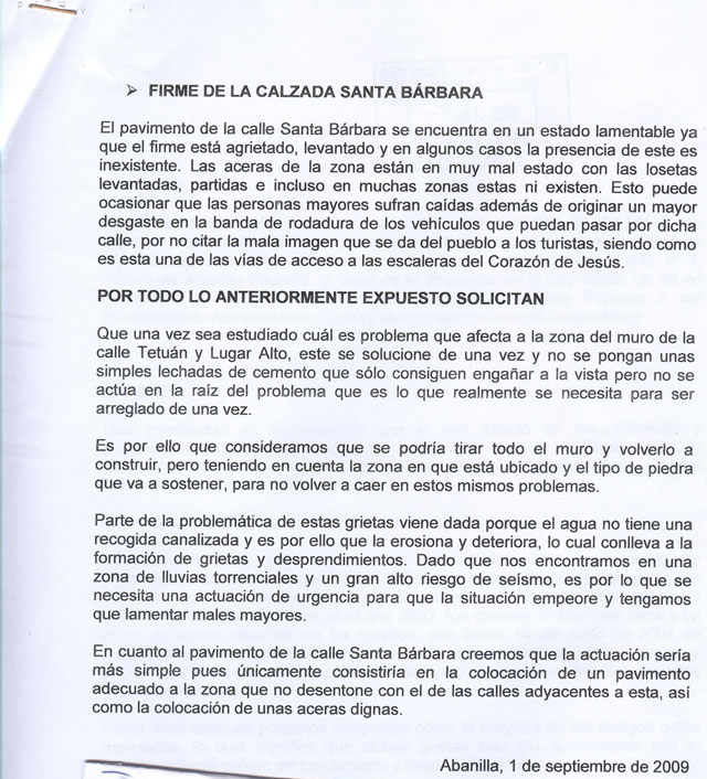 Vecinos de Abanilla denuncian ante el Ayuntamiento el mal estado de las calles del Lugar Alto - 2, Foto 2