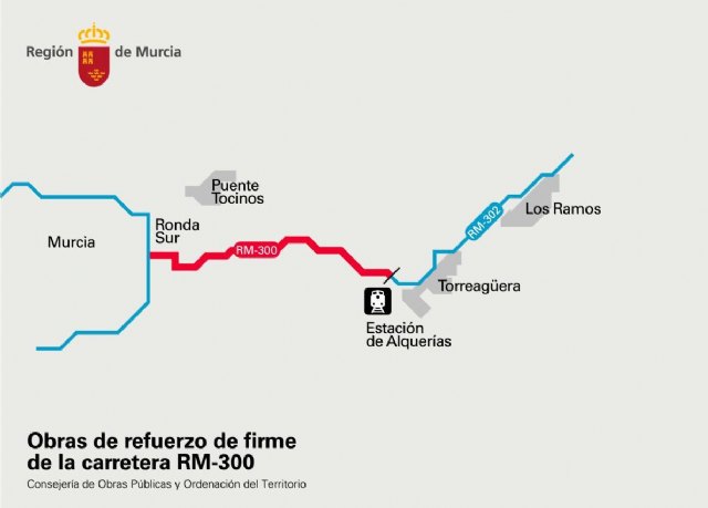 Obras Públicas mejora las condiciones de seguridad en la carretera que une Murcia y la estación de Alquerías - 1, Foto 1
