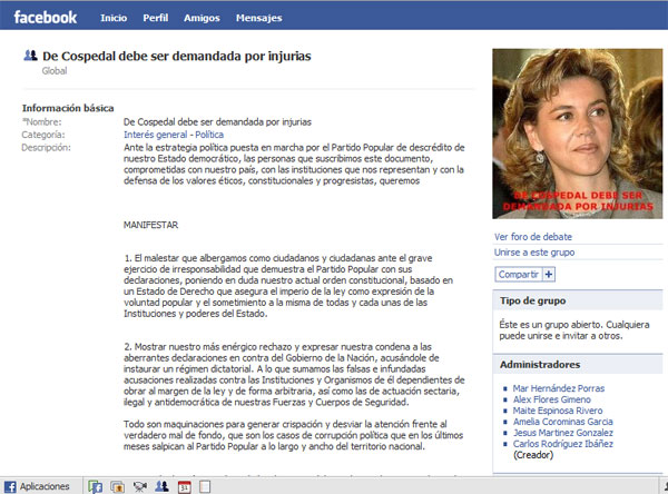 PSRM-PSOE: El grupo de Facebook interpondrá una demanda contra Cospedal - 1, Foto 1
