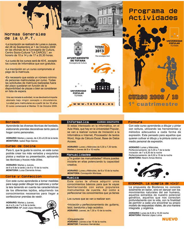 Ofertan un total de 8 cursos del programa de actividades de la “Universidad Popular de Totana”, Foto 1