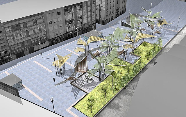 Pérgolas en forma de árboles darán sombra en la plaza del Rey - 4, Foto 4