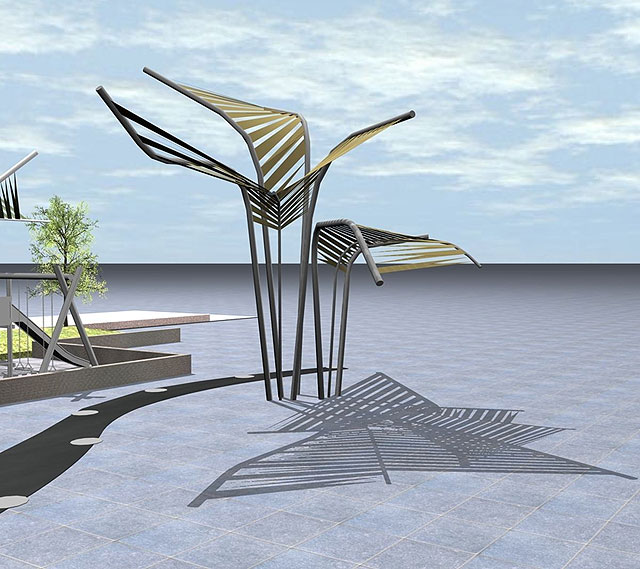 Pérgolas en forma de árboles darán sombra en la plaza del Rey - 5, Foto 5