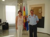 La alcaldesa, Pepa Garca recibe en el Ayuntamiento al nuevo coronel director de la AGA,  Juan Antonio Ortega