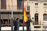 Autoridades civiles y militares presiden el acto de homenaje a la bandera de España con motivo de la festividad del Pilar, patrona de la Guardia Civil