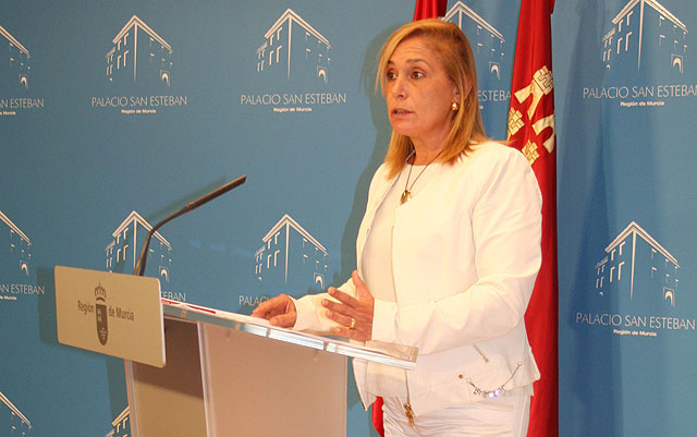 La portavoz del Gobierno regional, María Pedro Reverte, en la rueda de prensa para informar de los asuntos aprobados por el Consejo de Gobierno, Foto 1