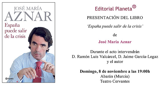 Aznar visitará Abarán para presentar su libro - 1, Foto 1
