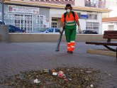 La concejalía de Limpieza modifica el sistema de barrido en las Plazas del municipio