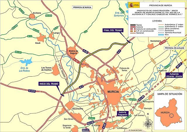 Fomento adjudica el proyecto del Arco Norte de Murcia, Foto 1
