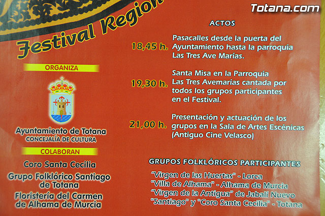 Totana revivir las tradiciones musicales de la Regin con la celebracin del Festival Folklrico Regional - 9
