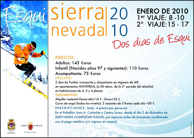 Deportes y Juventud programan actividades de iniciación y perfeccionamiento de esquí en Sierra Nevada - 1, Foto 1