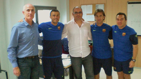 La dirección del fútbol base del F.C.Cartagena se reúne con los responsables del área de fútbol base del F.C.Barcelona - 1, Foto 1