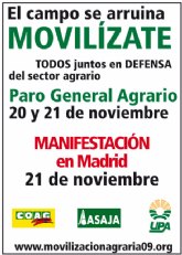 El Ayuntamiento de Abarán se solidariza con el sector agrícola y ganadero y anima a la población a asistir a la manifestación de este sábado en Madrid
