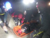 Bomberos de Cartagena intervienen en un simulacro de rescate en Cabo Tiñoso