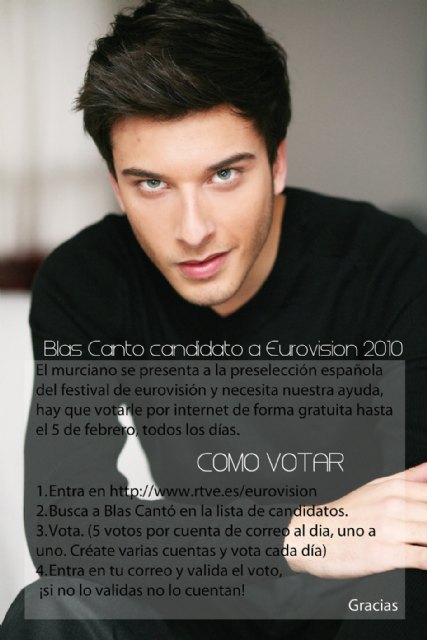 Blas Cantó, entre los más votados de la preselección de Eurovisión 2010 - 2, Foto 2