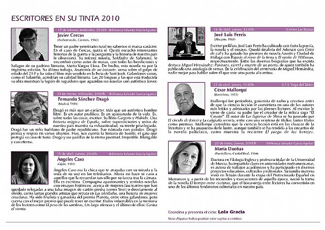 Javier Cercas, Sánchez Dragó y Ángeles Caso serán algunos de los protagonistas del Ciclo de Encuentros Literarios Escritores en su tinta’10 - 2, Foto 2