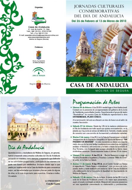 La Casa de Andalucía en Molina de Segura celebra el Día de Andalucía 2010 con una amplia programación cultural - 2, Foto 2