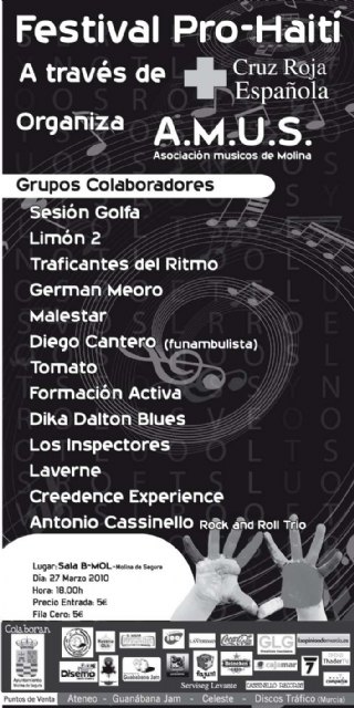 Un total de trece grupos actuarán en el Festival Solidario Pro Haití el sábado 27 de marzo en la Sala BMOL de Molina de Segura - 3, Foto 3