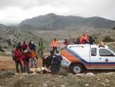 Protección Civil Totana colabora en el rescate de un senderista que se había fracturado una pierna en el Morrón Chico