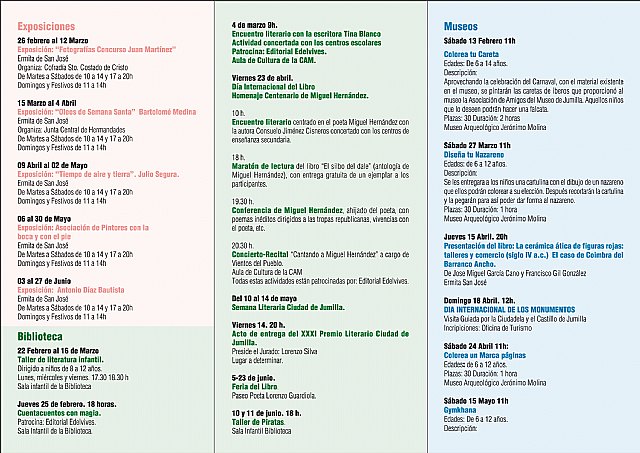 Más de una veintena de actividades conforman la agenda cultural hasta el mes de junio - 3, Foto 3