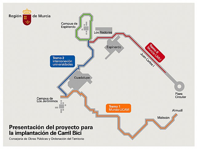 Murcia reducirá  sus emisiones de CO2 gracias a una red de carriles bici de más de 50 kilómetros promovida por la Comunidad - 1, Foto 1