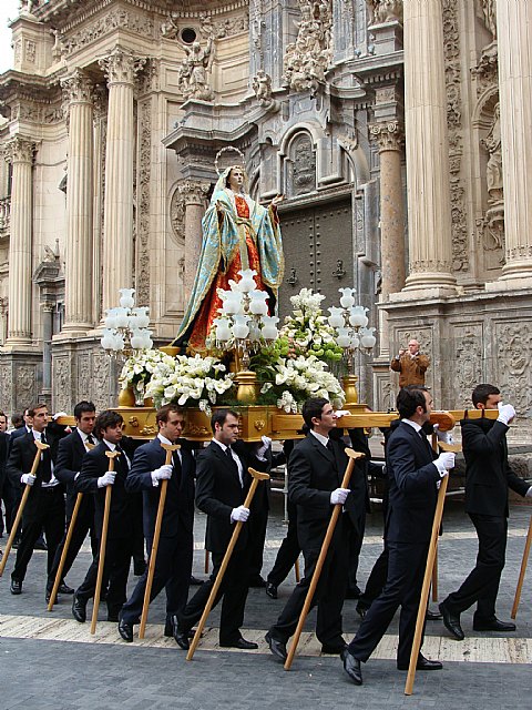 La Dolorosa de los Santos Pasos de Salzillo, protagonista del desfile procesional de la mañana del Sábado de Pasión - 1, Foto 1