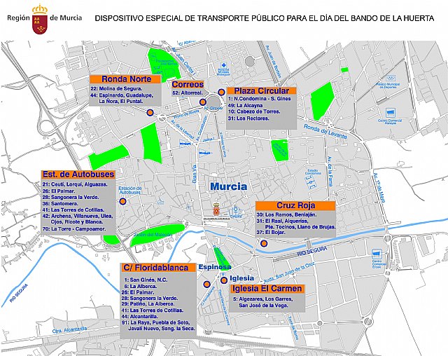 La Entidad Pública del Transporte oferta más de 130.000 plazas de autobús el día del Bando de la Huerta - 1, Foto 1