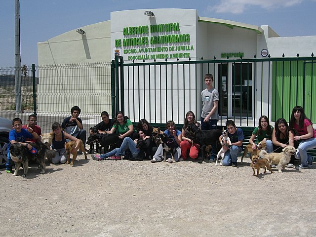 Un grupo de jóvenes del Programa 9.e visitan el Albergue Municipal de Animales Abandonados de Jumilla - 3, Foto 3