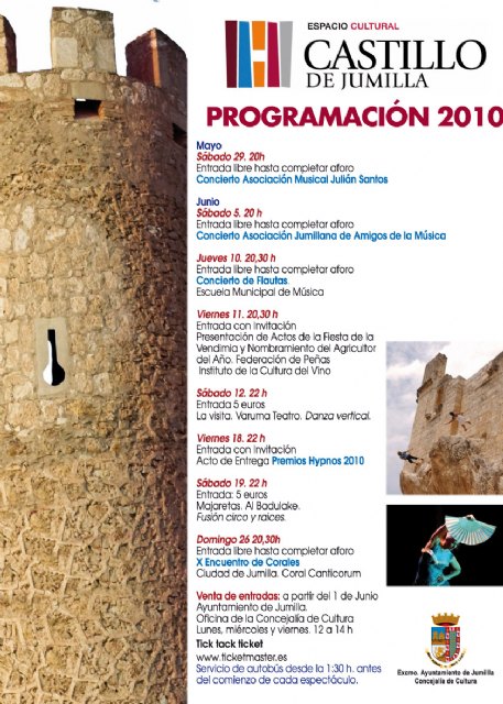 La programación cultual del Castillo para mayo y junio incluye diferentes actos, así como música y teatro - 1, Foto 1