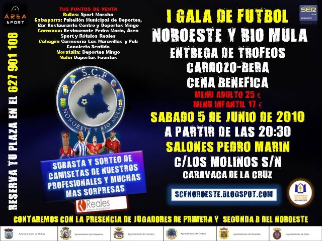 La I Gala de Fútbol del Noroeste y Río Mula tendrá lugar el próximo sábado 5 de junio - 1, Foto 1