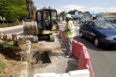 Construyen imbornales en las inmediaciones de la glorieta del Polgono de Santa Ana