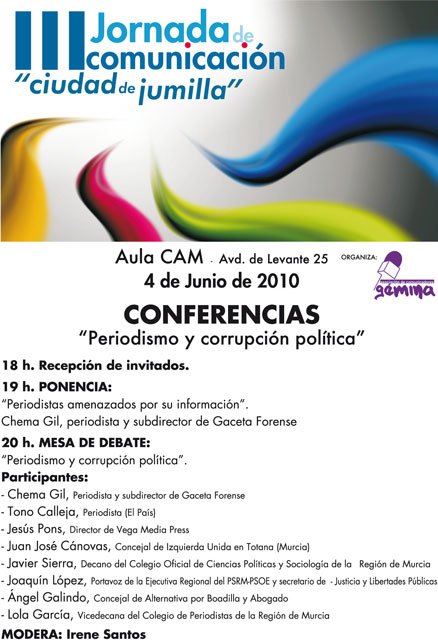 El próximo viernes 4 de junio se celebran en Jumilla la III Jornadas de Comunicación - 1, Foto 1