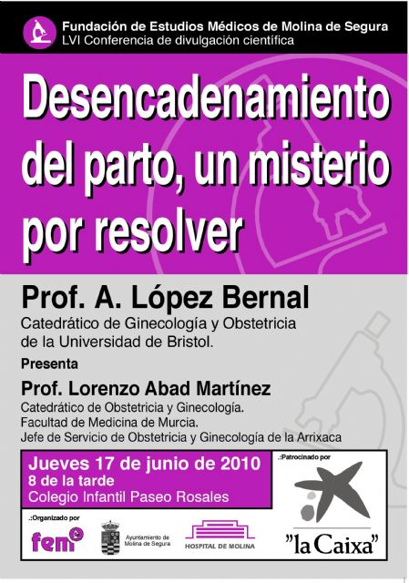 La Fundación de Estudios Médicos de Molina de Segura organiza una conferencia de divulgación científica sobre el desencadenamiento del parto - 1, Foto 1