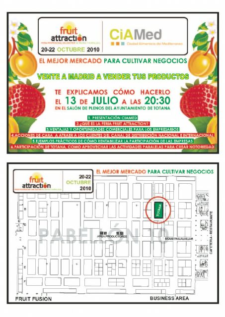 Las empresas totaneras relacionadas con la agricultura y la alimentación podrán participar en la Feria Profesional de Frutas y Hortalizas Fruit Atraction, Foto 1