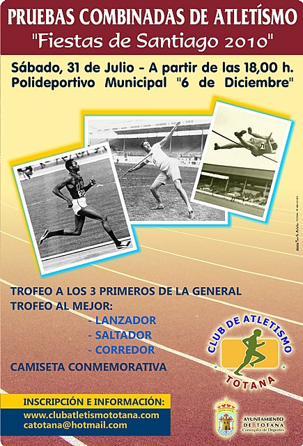 El Club Atletismo Totana organiza las pruebas combinadas 2010, Foto 1