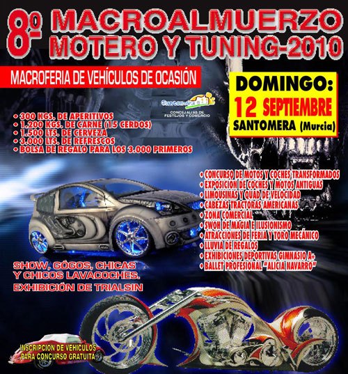 Más de 15.000 personas acudirán al VIII Macroalmuerzo motero y Tuning Santomera ‘limonar de Europa’ - 1, Foto 1
