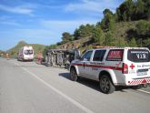 Cruz Roja de Águilas asiste un accidente de tráfico en la RM-332 en dirección a Mazarrón