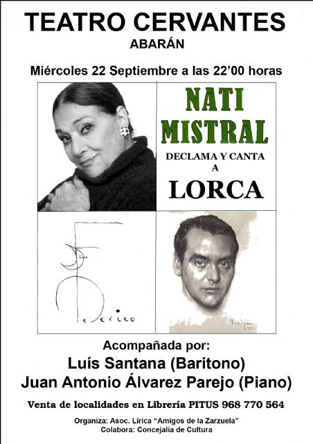 Nati Mistral declama y canta a Lorca en el Teatro Cervantes - 2, Foto 2