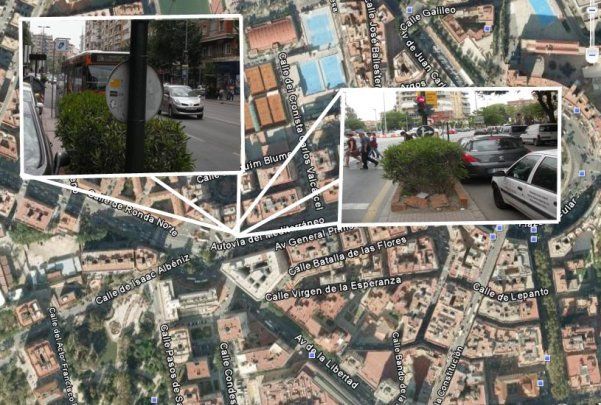 IU+LV denuncia la inaccesibilidad de una parada de bus en Primo de Rivera - 1, Foto 1