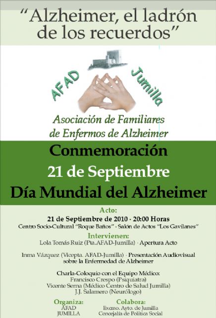 La Asociación de Familiares de Enfermos de Alzheimer de Jumilla ha preparado unos actos para conmemorar el día mundial de esta enfermedad - 1, Foto 1