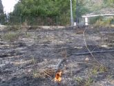 Proteccin Civil, Bomberos, Agentes Forestales y Polica Local de Totana participan en las labores de extincin de un incendio