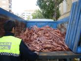 La polica local de Jumilla colabora en una operacin en la que se ha detenido a siete personas que se dedicaban al robo de hilo de cobre