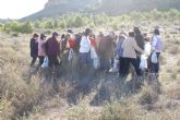 Cerca de medio centenar de personas plantaron 300 pinos en la umbra del cerro del castillo de Jumilla