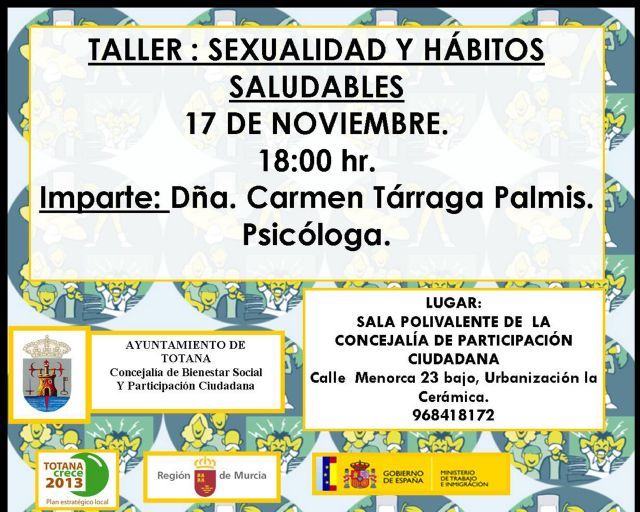 El próximo 17 de noviembre se impartirá un taller de sexualidad y hábitos saludables, Foto 1