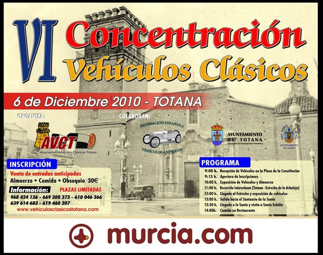 La VI Concentración de Vehículos Clasicos de Totana tendrá lugar el próximo 6 de diciembre, Foto 1
