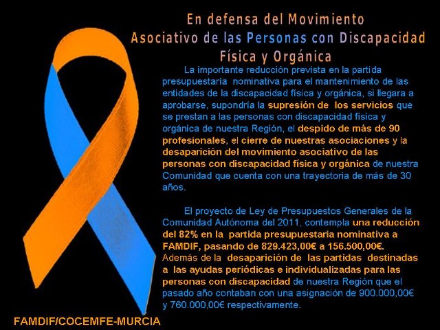 En defensa del movimiento asociativo de las personas con discapacidad fisica y organica, Foto 1