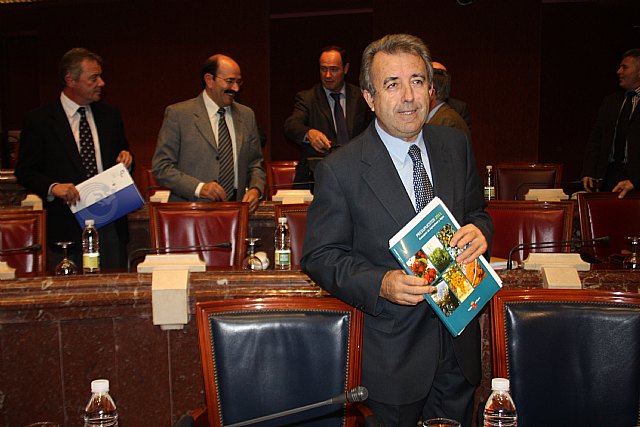 El consejero de Agricultura y Agua, Antonio Cerdá, en el Asamblea Regional donde hoy presentó los Presupuestos de su departamento para el ejercicio 2011, Foto 1