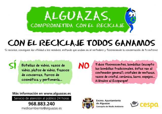 El Ayuntamiento etiquetará los más de 440 contenedores de Alguazas para informar de las funciones de cada tipo - 1, Foto 1